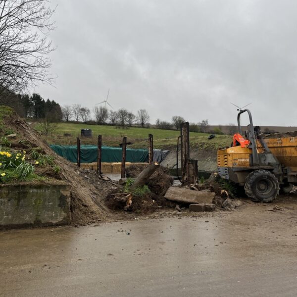 Works to extend the entrance to the slurry pits